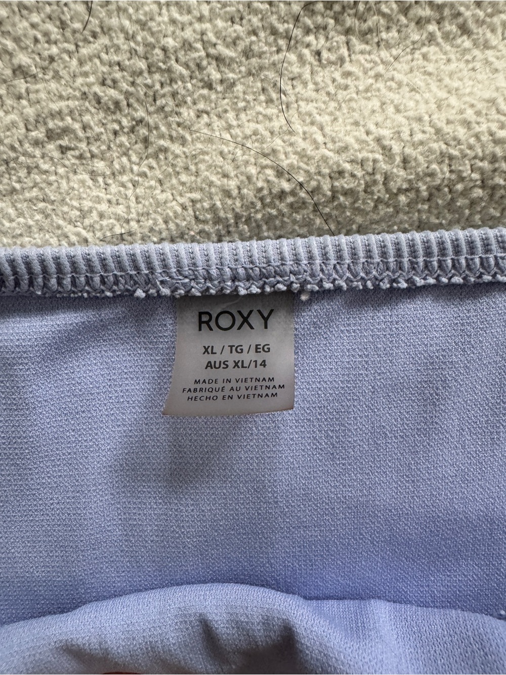 Roxy sz XL Floral Print Bikini Top & Light Periwinkle Ribbed Bottoms - Picture 2 of 5